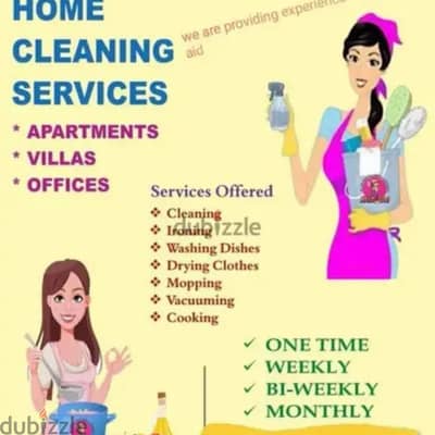 lady house cleaning service available, part time work,per hour 3 rial