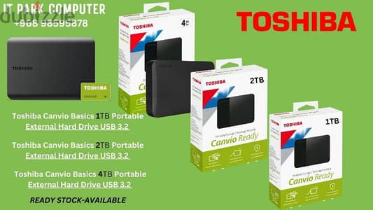 Toshiba Canvio Basics Portable Hard Drive 1TB, 2TB, 4TB