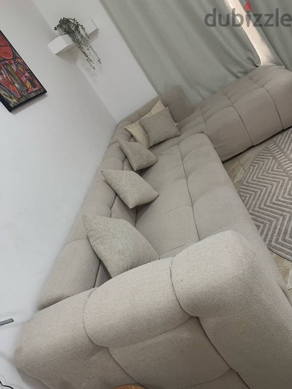 L shape sofa + table 1