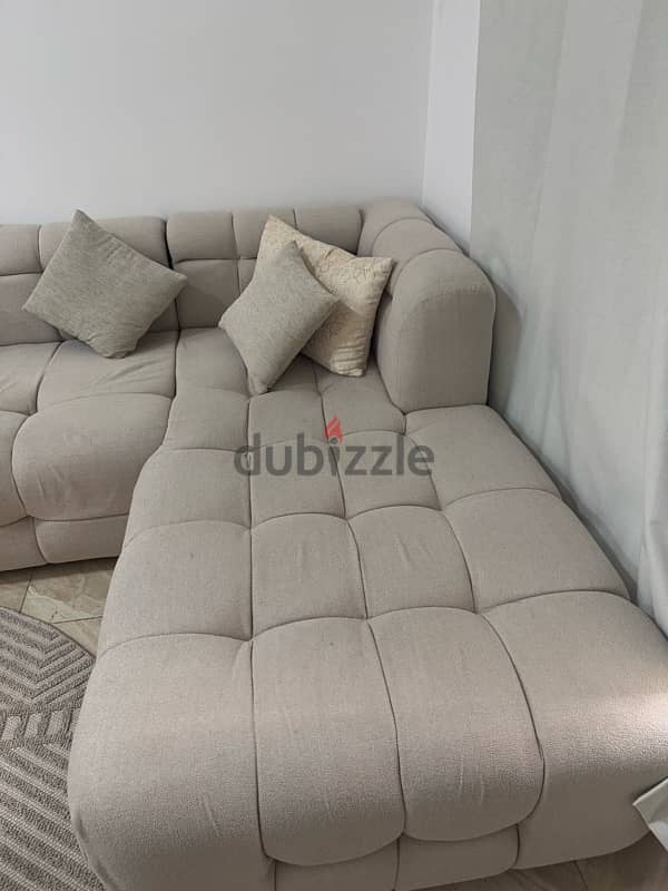 L shape sofa + table 2