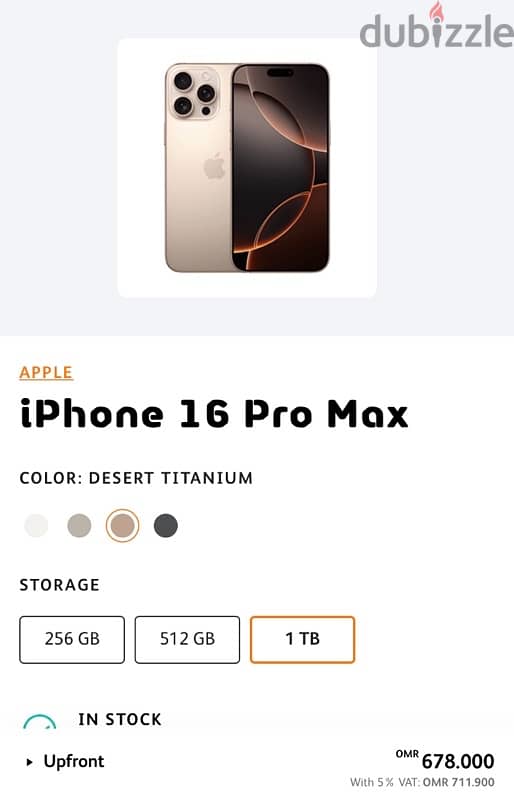 apple iphone 16 pro max desert titanium 1 tb storage 4