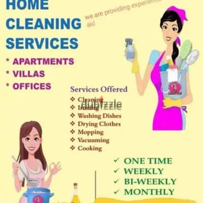 female house cleaner service available, part time work,per hour 3 rial