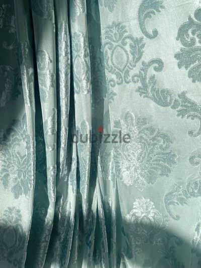 Set of 4 Turquoise Curtains with Lining