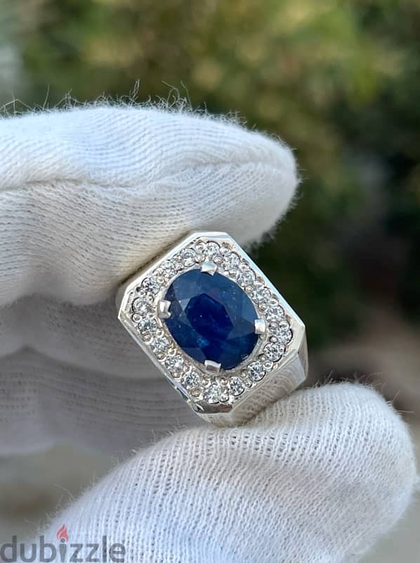 Natural Ceylon Sapphire 5.83 Cts (certified) with American zircons 3