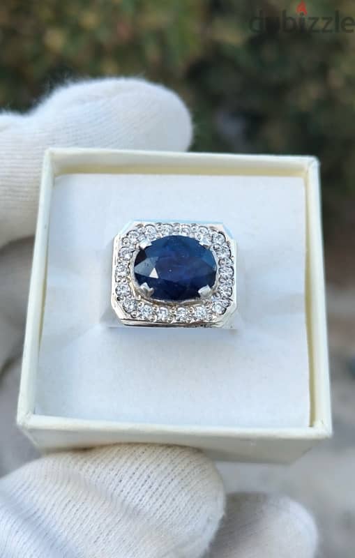 Natural Ceylon Sapphire 5.83 Cts (certified) with American zircons 5