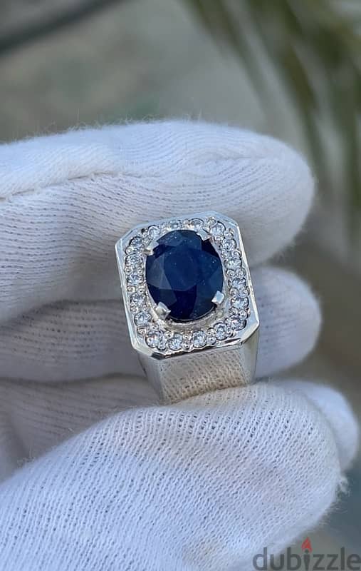 Natural Ceylon Sapphire 5.83 Cts (certified) with American zircons 6