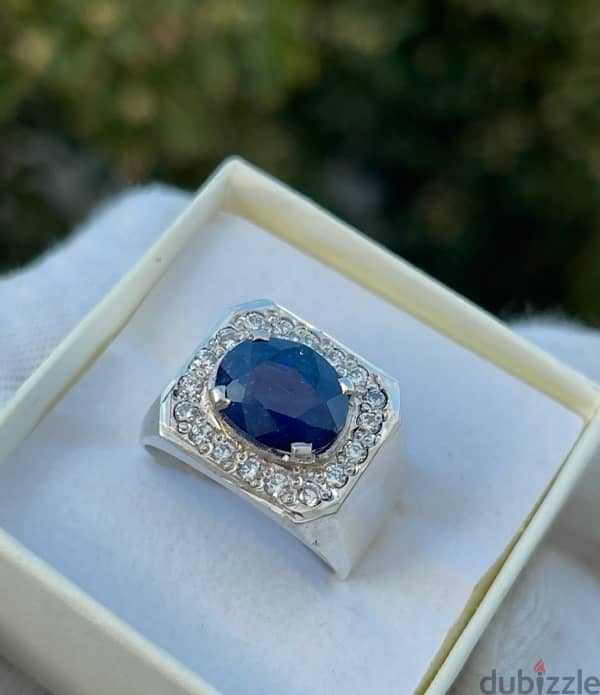 Natural Ceylon Sapphire 5.83 Cts (certified) with American zircons 7