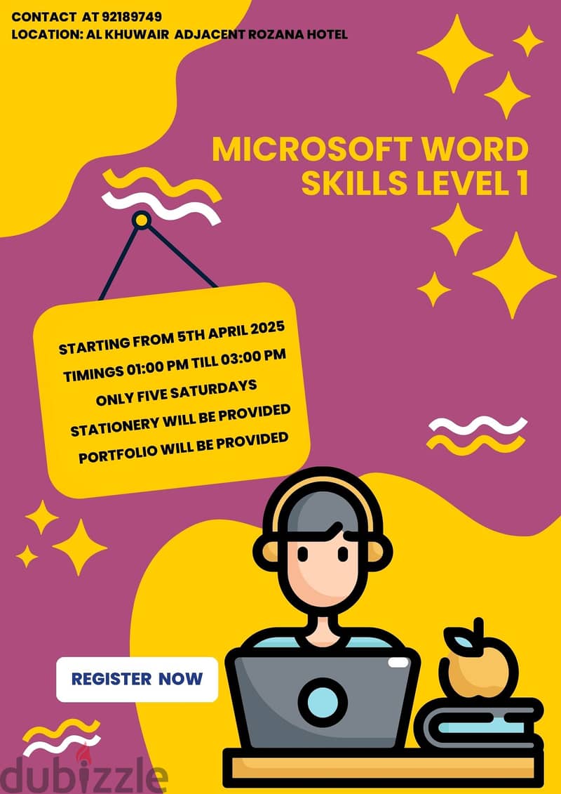 MS Word Skills Level 1 course for kids 1