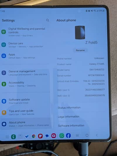 Samsung Fold 5, 512GB, Phontom black