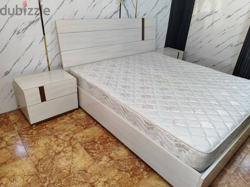 Danub Bed, King Size with Mattress and Side Drawers 1