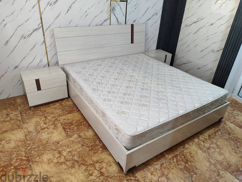 Danub Bed, King Size with Mattress and Side Drawers 5