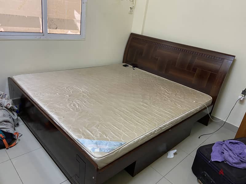 King size bed with mattress 1