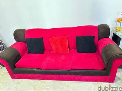 Red & Black Sofa Set