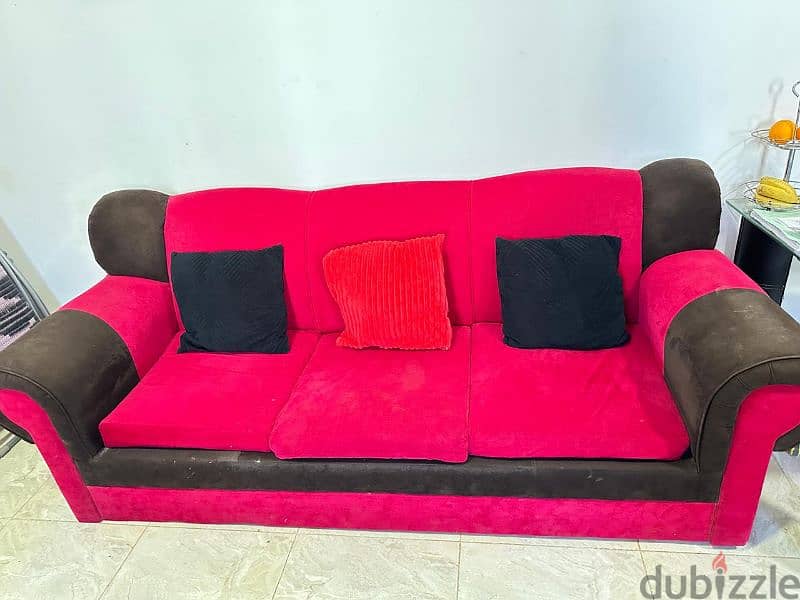 Red & Black Sofa Set 0