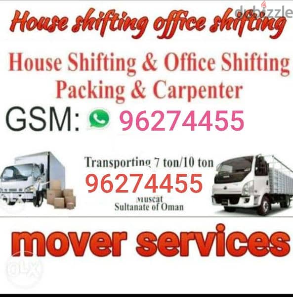 House shiffting service all Muscat oman and Muscat oman to Dubai 0