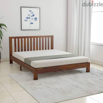 Wooden king size bed  with mattress