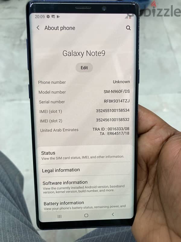 Samsung note 9 128 GB 2