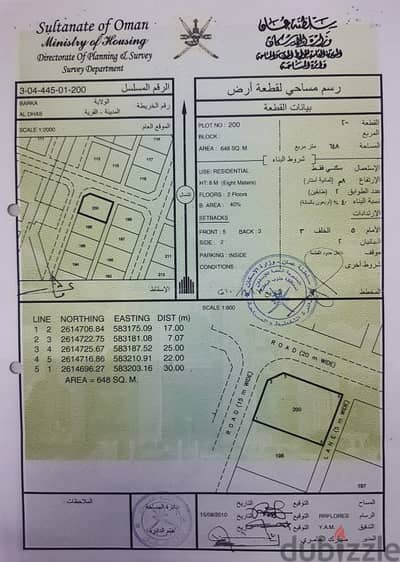 للبيع ارض سكنية كورنر في بركاء / الدهس