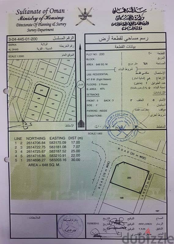 للبيع ارض سكنية كورنر في بركاء / الدهس 0