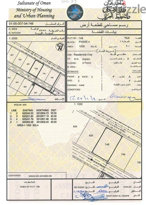 أرض سكنية بالخوض بجانب منزل علي بن ماجد موقع جميل جدا وفرصه 0