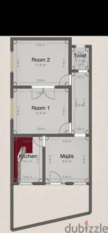 Excellent 2 connected bedrooms with Utilities bills شقه أرضية ممتازة 9