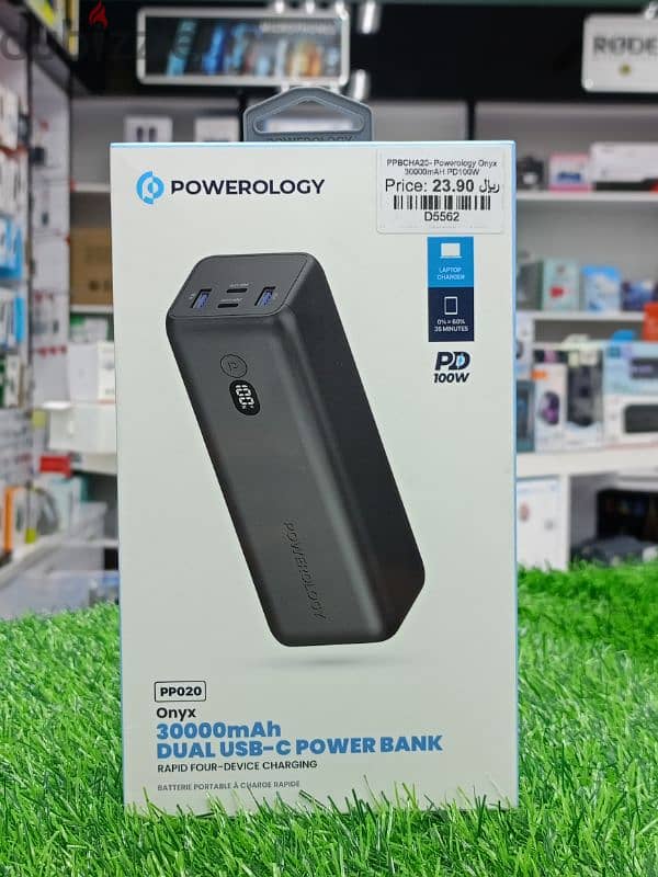 POWEROLOGY ONYX 30000mAh DUAL USB -C POWER BANK 0