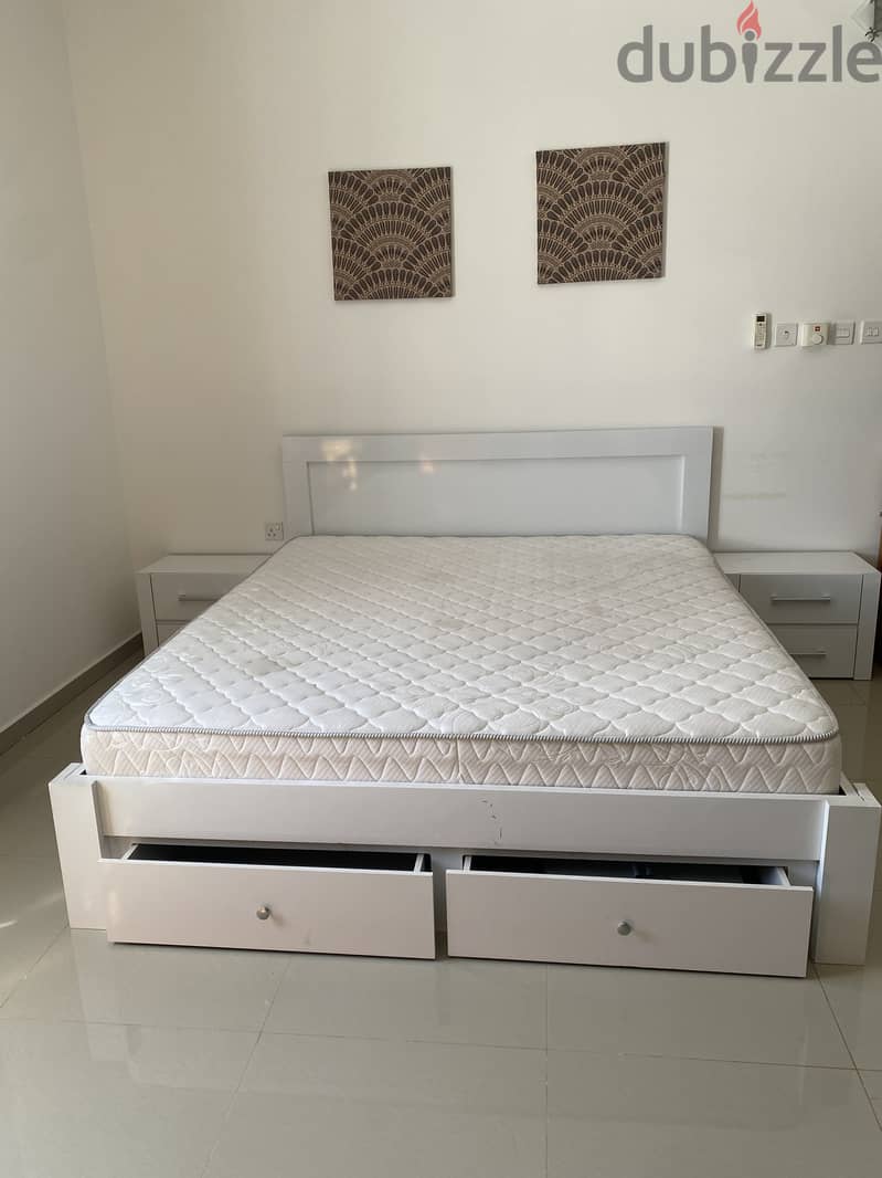 Bed with Side Table from Pan Home For Sale 1