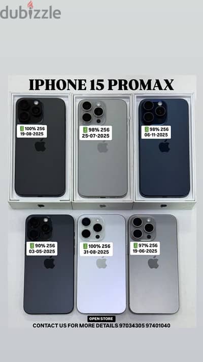 Iphone 15 promax 256GB all colors Less Used good battery