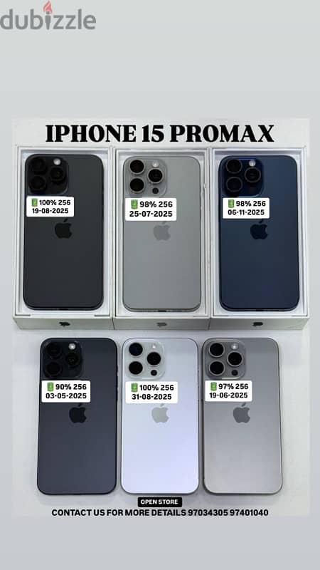 Iphone 15 promax 256GB all colors Less Used good battery 0