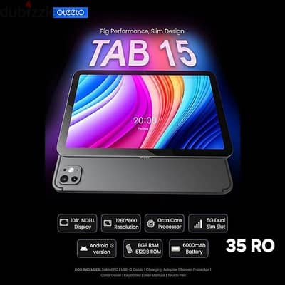 TAB 15 OTEETO 512GB STORAGE 8GB RAM