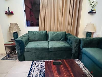 Green velevt 5 seater Sofa