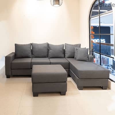 l shape sofa with bad