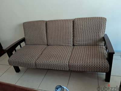 wooden 3 seater sofa in good condition