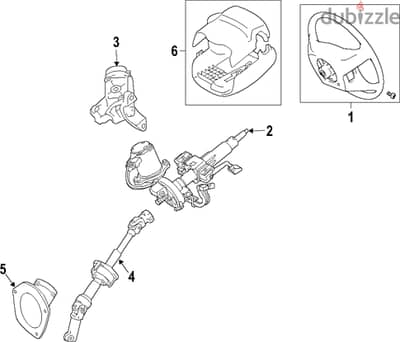 Lexus RX 350,RX 450+, - Steering wheel column - Set