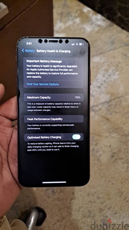 Iphone XS Max 256GB betery health 76% 3