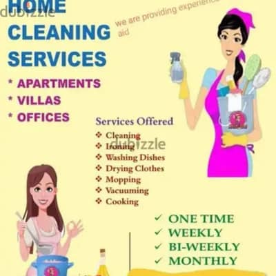 female house cleaner service available, part time work,per hour 3 rial