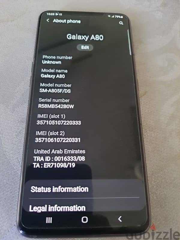 samsung A80 storage 128gb ram 8 silver black colour 3