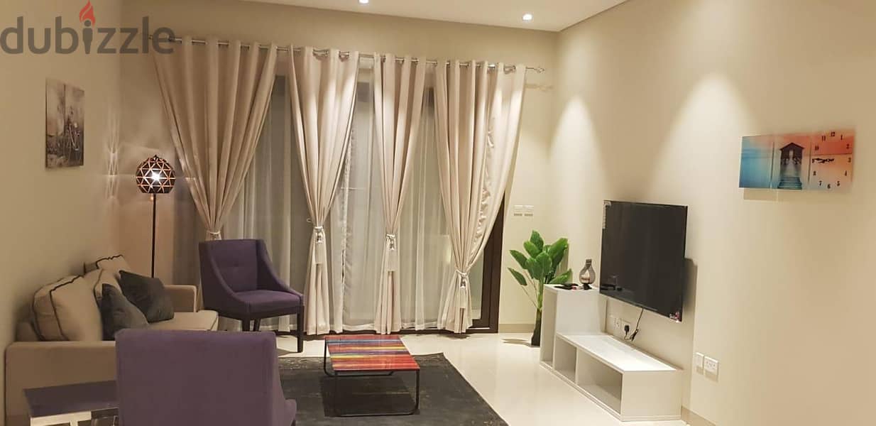 Furnished 1-Bedroom Apartment, Jebel Sifah   شقة أرضية مؤثثة في السيفة 0