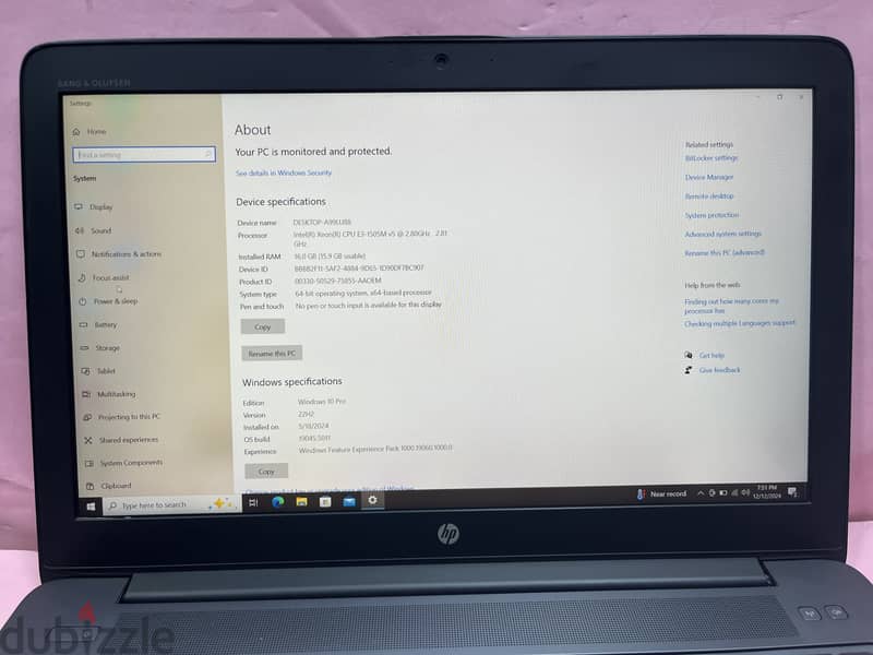 HP XEON  16GB RAM 512GB SSD 2GB NVIDIA GRAPHICS 15-6 INCH SCREEN 4