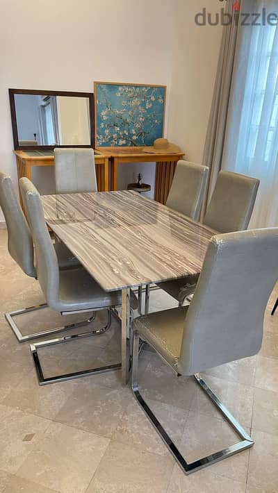 6 seater Marbel table and chair