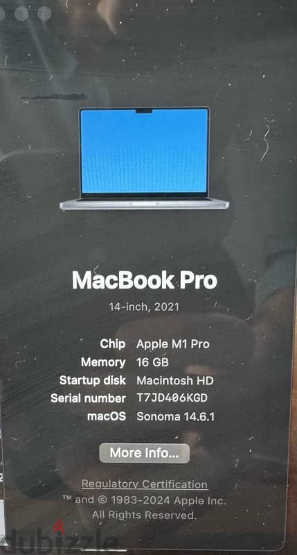 Mac book pro M1 pro 16GB Ram 512GB SSD 3