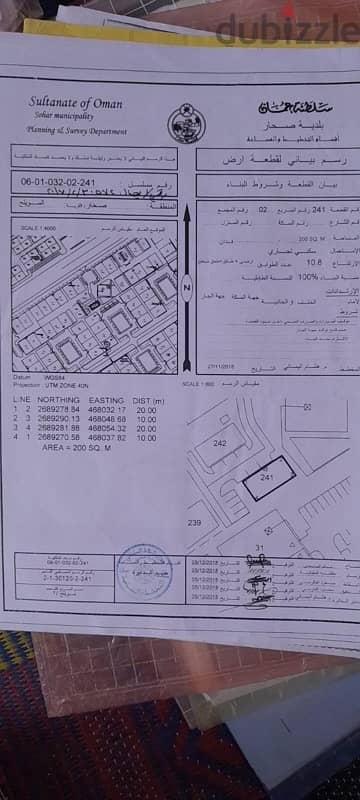 ارض تجاريه للأستثمار كورنر في صحار مويلح ممتاز على ٢٥٠ ريال شهرياً.