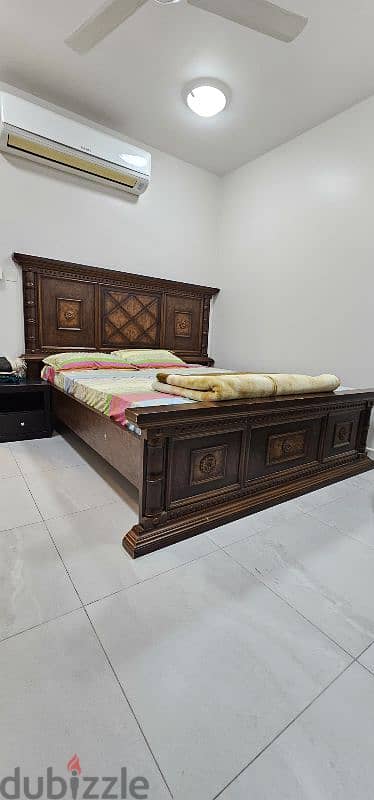 Bed and Matress, dining table with 2 chair,  for sale