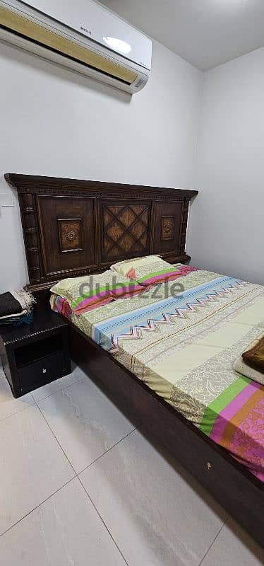 Bed and Matress, dining table with 2 chair,  for sale 2