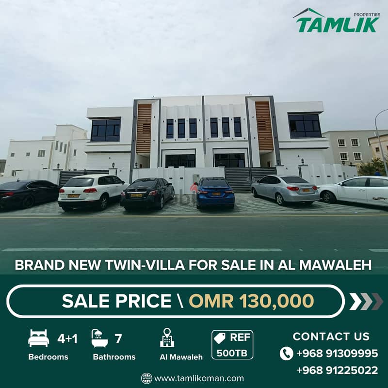 Brand New Twin Villa for Sale in Al Mawaleh | REF 500TB 0