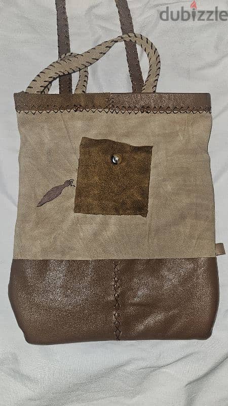 Genuine leather bag hand-stitching 2