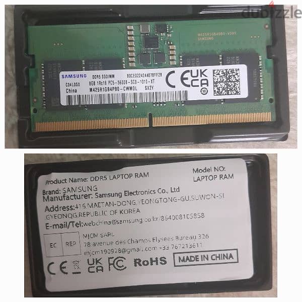 New 8GB DDR5 5600 Laptop RAM Samsung 2