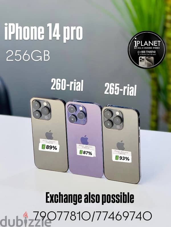 iPhone 14 pro 256GB battery 93%87% amazing phone good price 0