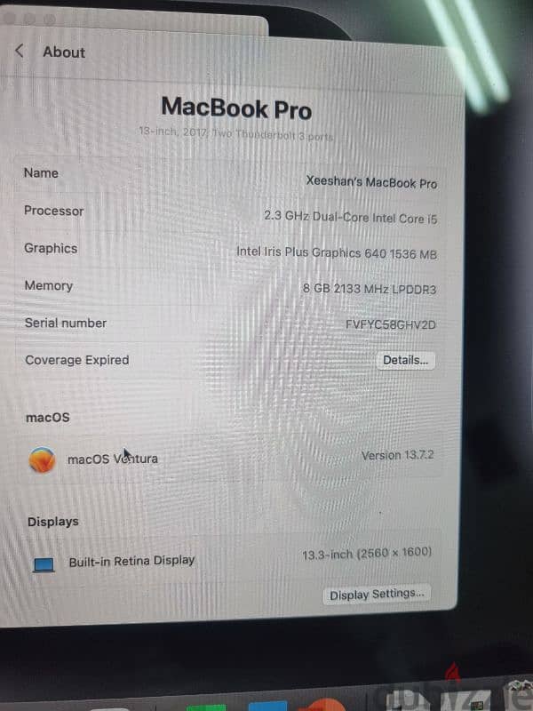 Macbook pro 2017 2