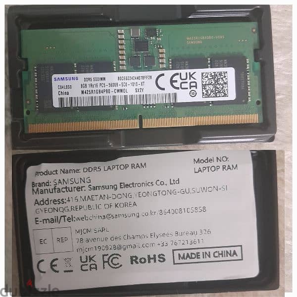 8GB DDR5 5600 Laptop RAM 2